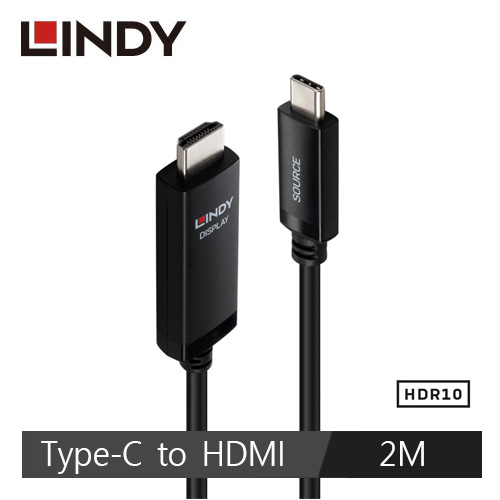 【LINDY 林帝】主動式TYPE-C TO HDMI 8K@60HZ HDR轉接線,2M 43434