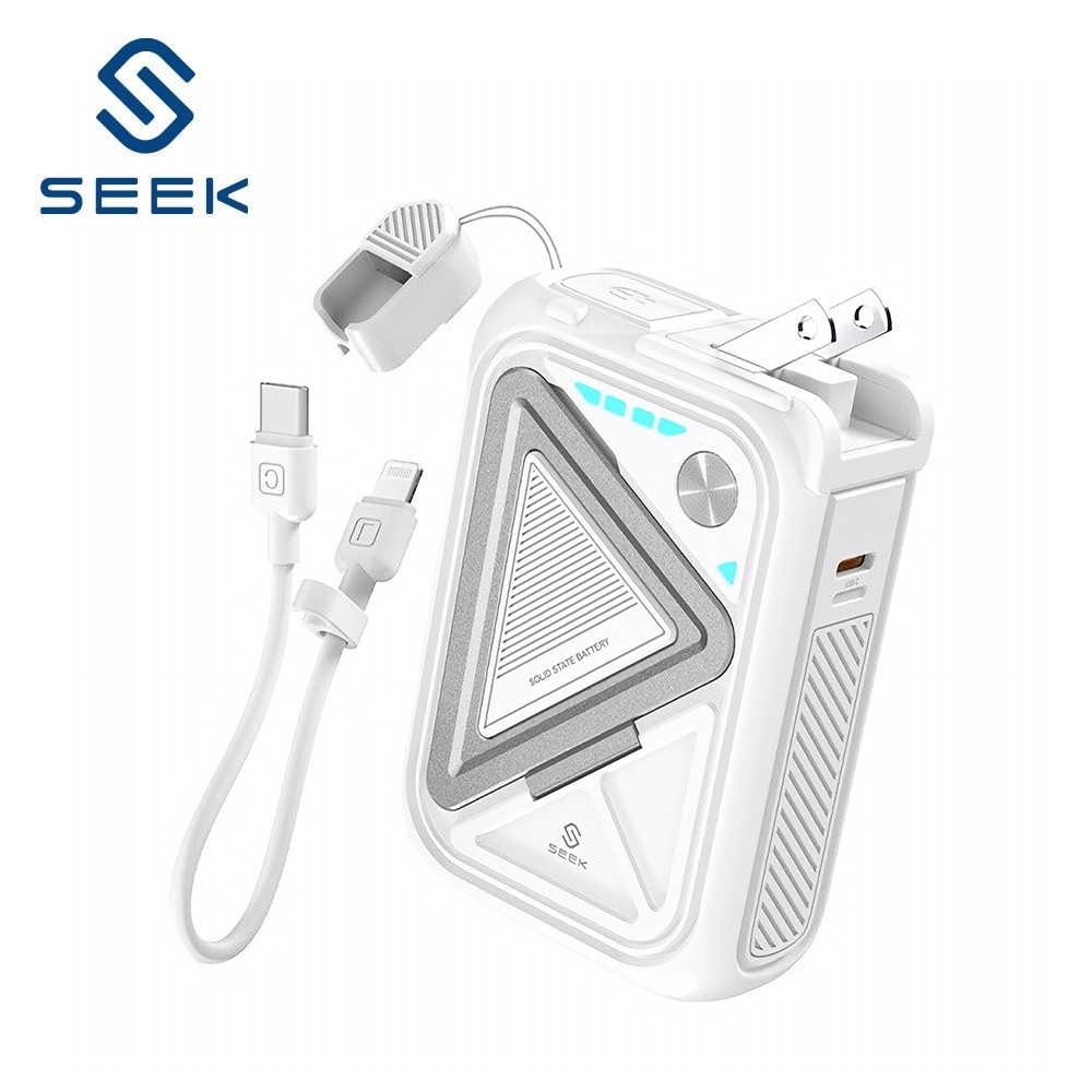 【SEEK】10合1 半固態行動電源 10000mAh 白色