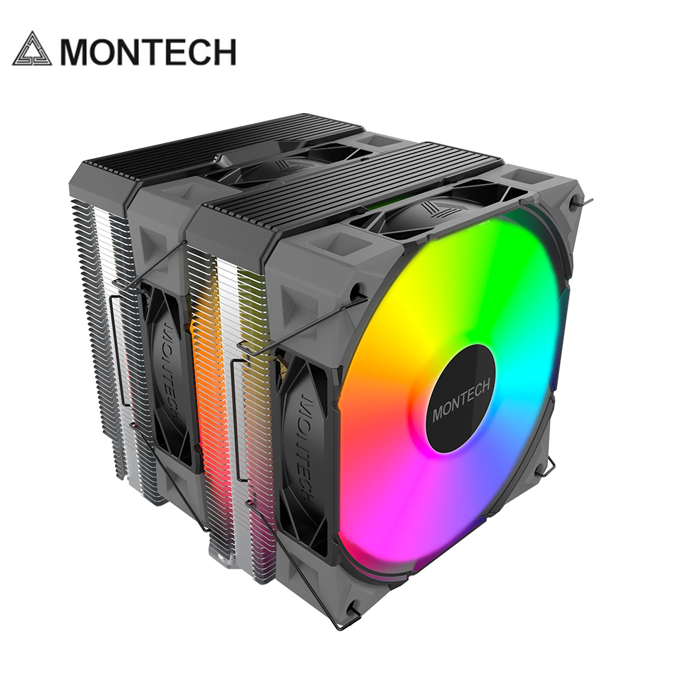 【MONTECH 君主】NX600 ARGB 雙塔雙扇CPU散熱器｜黑色