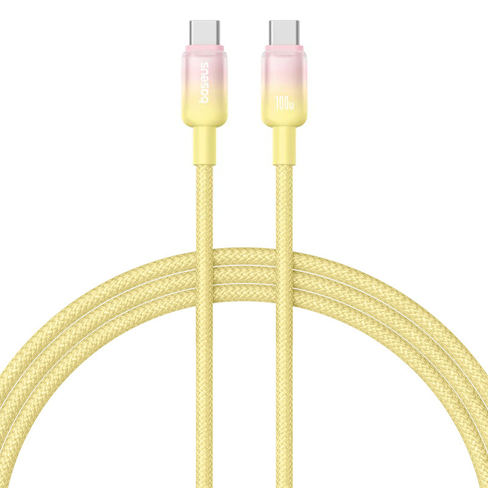 【Baseus倍思】漸變系列 C to C 100W 充電傳輸線 1M 星燦黃