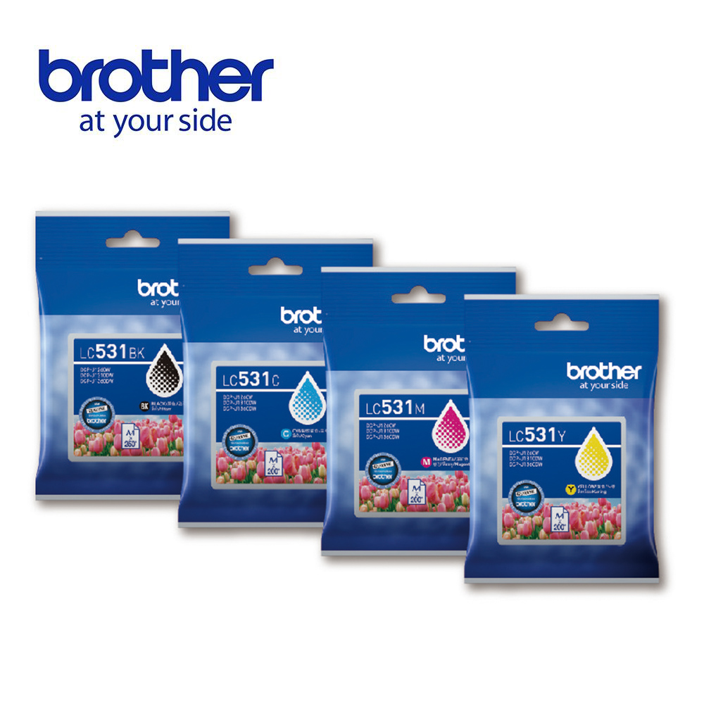 【brother】LC531 原廠標準容量四色墨水匣組