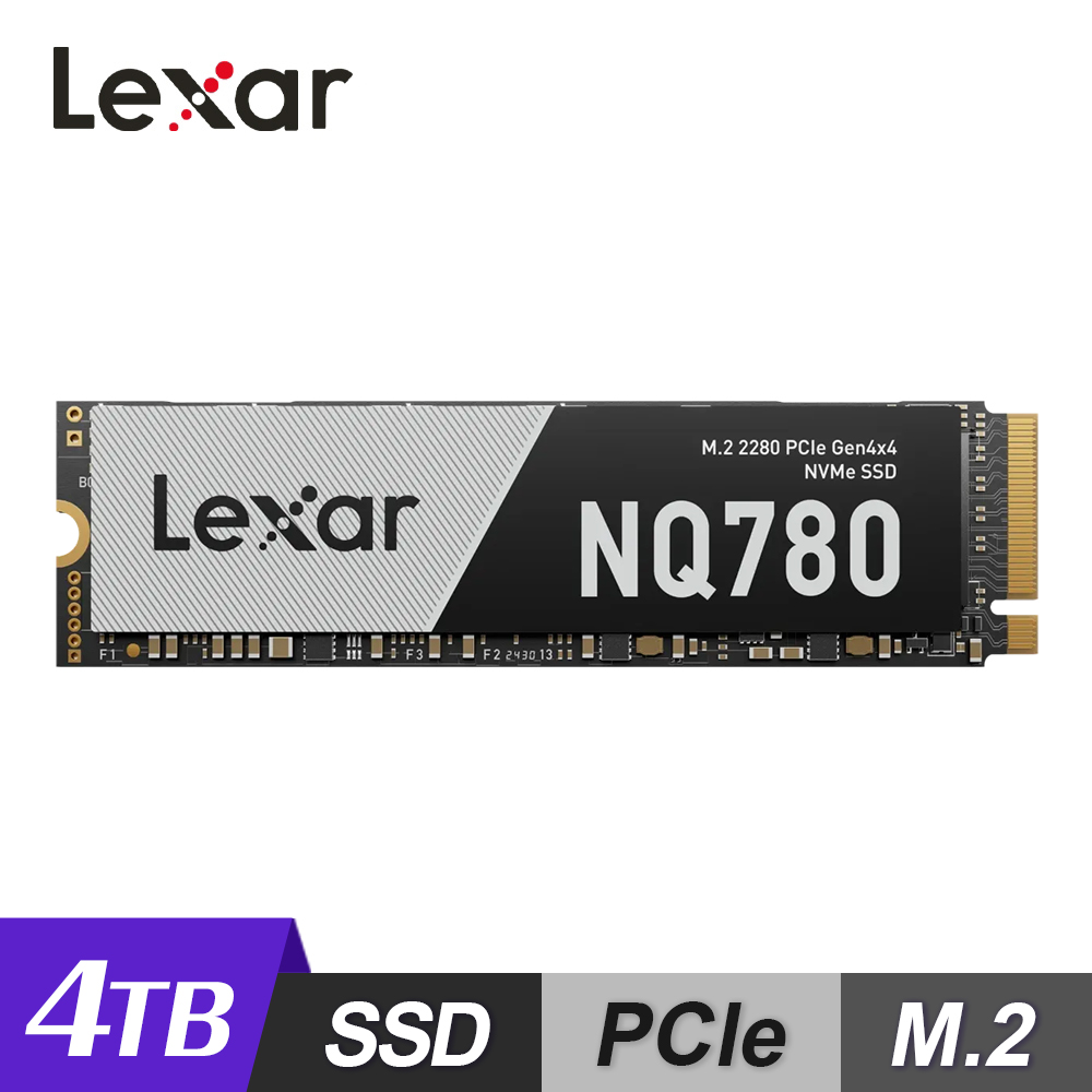 【Lexar 雷克沙】NQ780 M.2 2280 PCIe Gen4x4 NVMe 4TB 固態硬碟