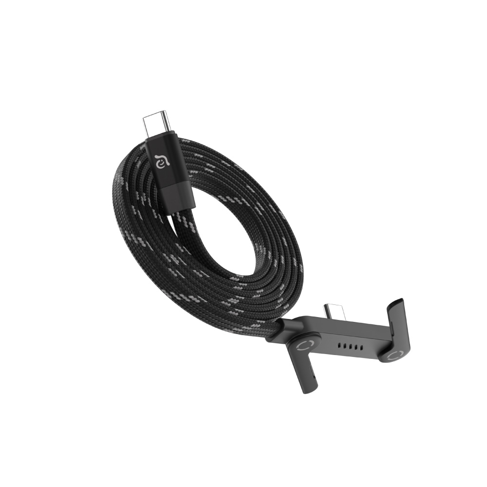 【Adam】iLinio FS120 USB-C 100W 磁吸支架充電線 黑色