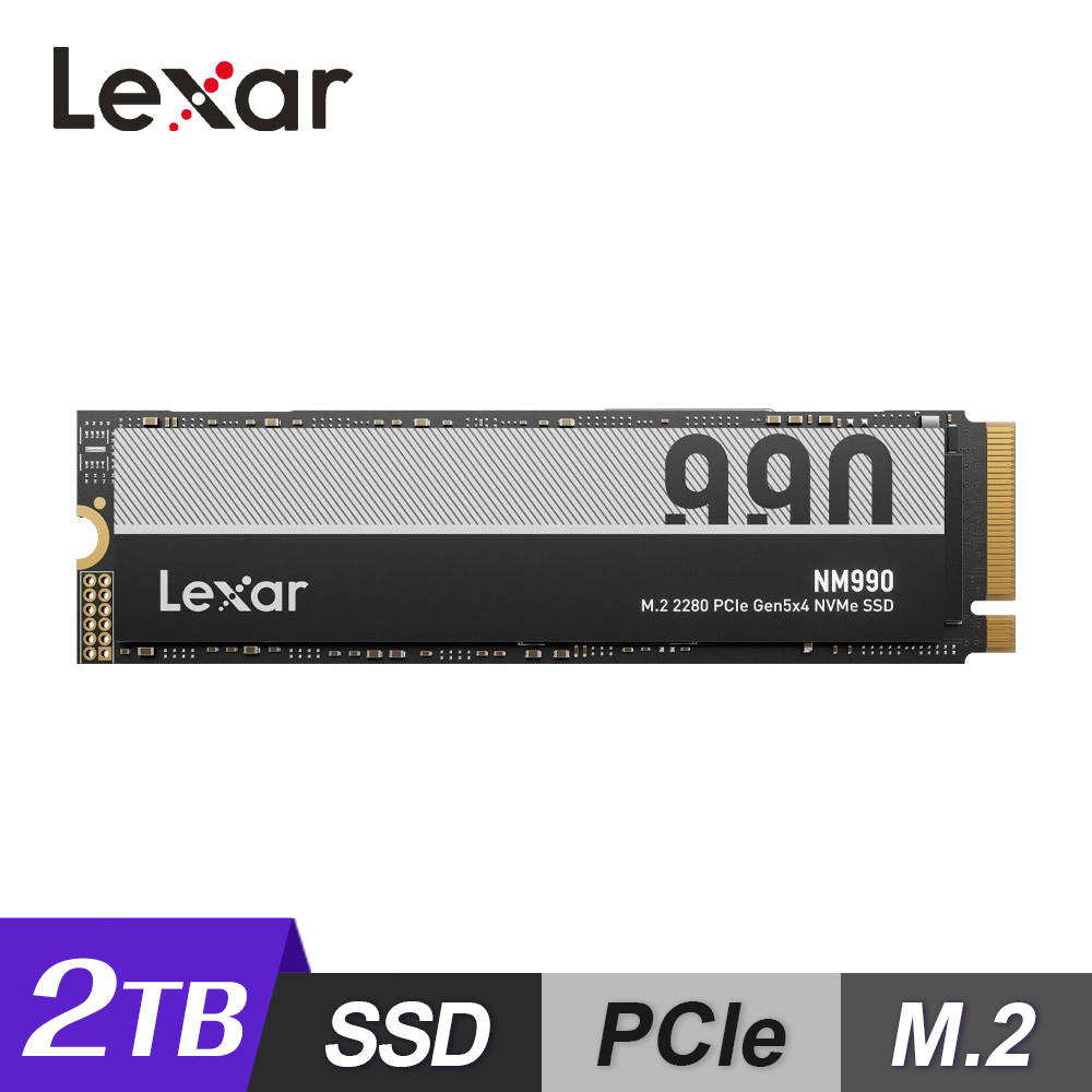 【Lexar 雷克沙】NM990 M.2 2280 PCIeGen5x4 2TB 固態硬碟