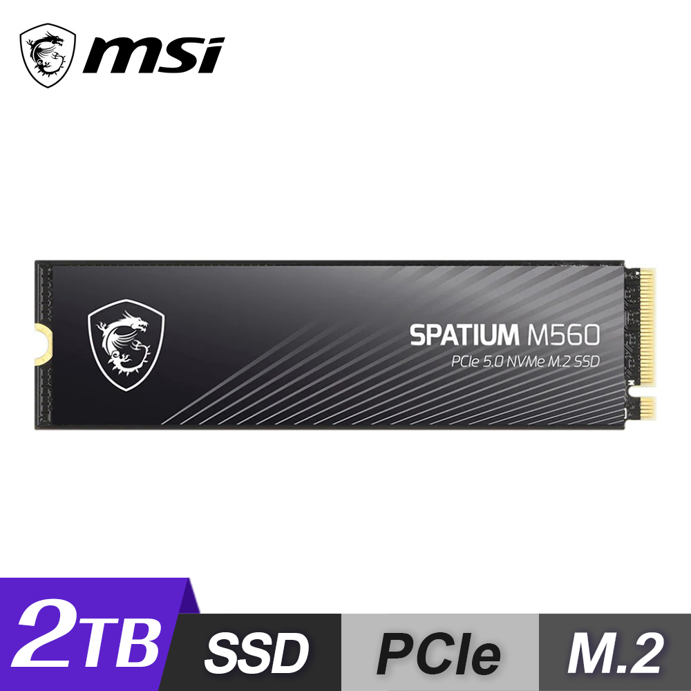 【MSI 微星】SPATIUM M560 2TB M.2 2280 PCIe 5.0 SSD 固態硬碟