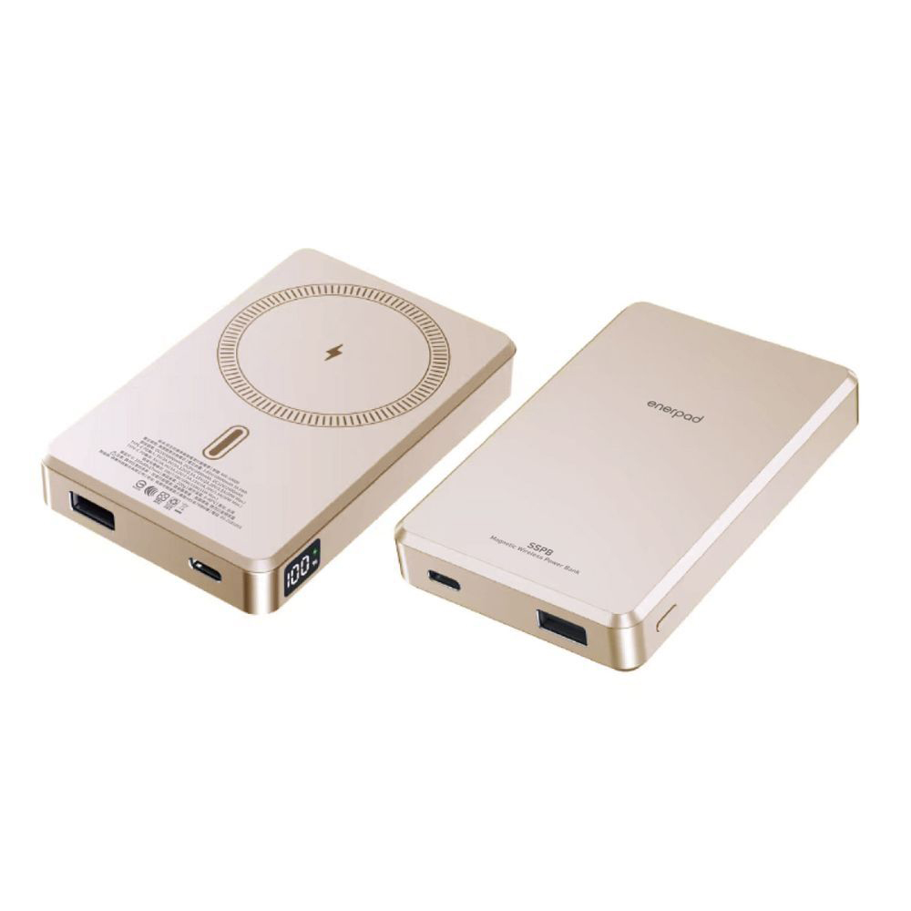 【ENERPAD】固態磁吸式行動電源 10000mAh 金色