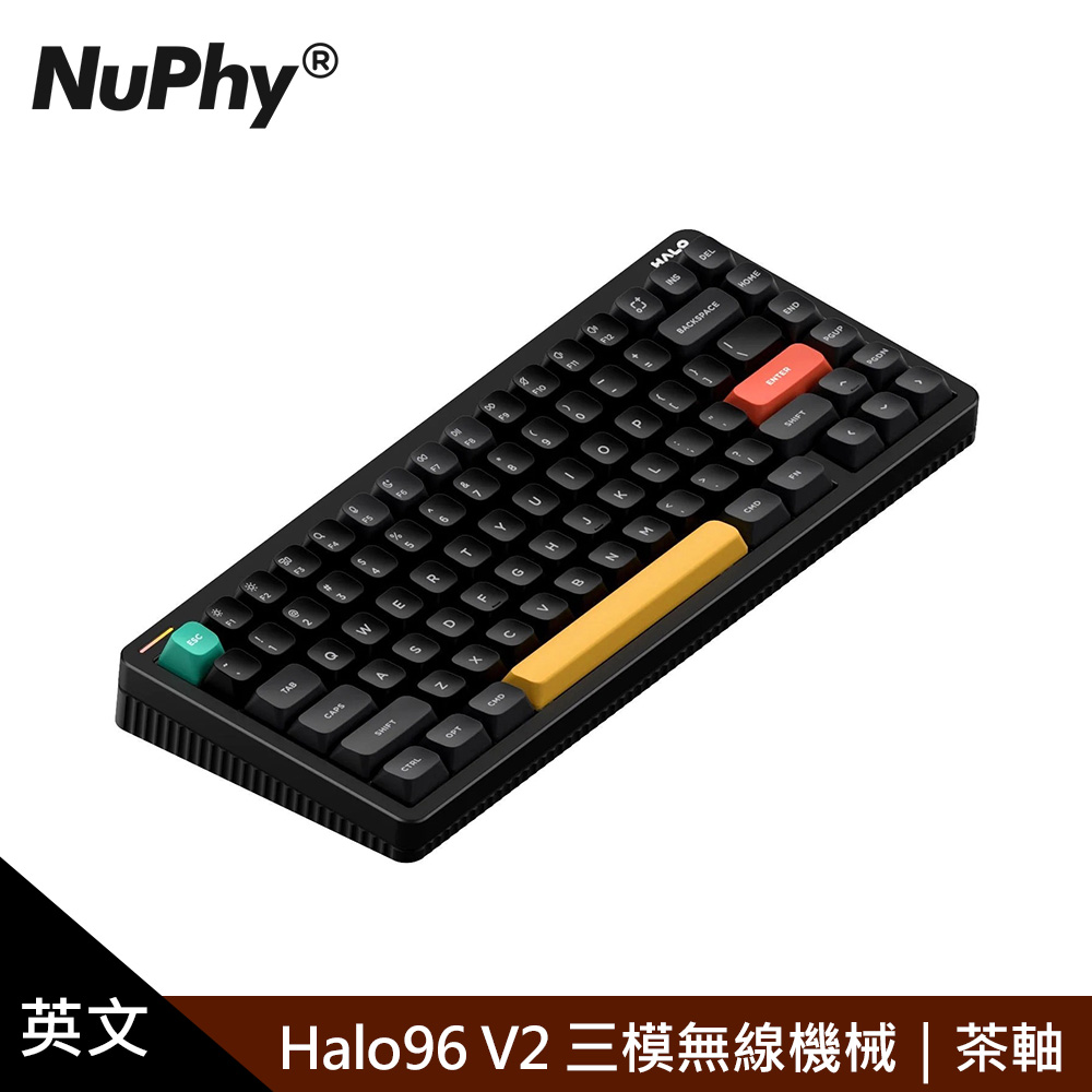 【NUPHY】Halo75 V2 IO 三模無線機械英文鍵盤 曜石黑｜茶軸