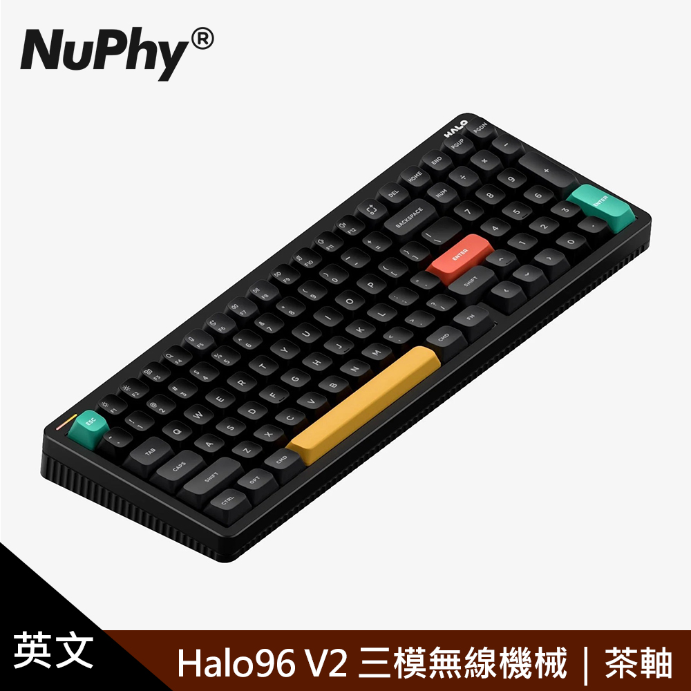 【NUPHY】Halo96 V2 IO 三模無線機械英文鍵盤 曜石黑｜茶軸