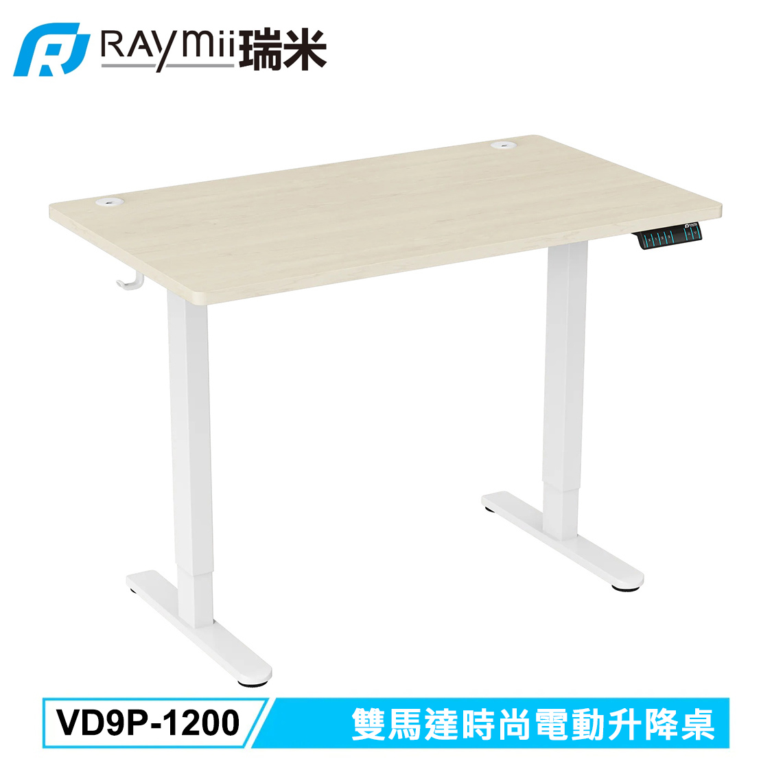 【Raymii 瑞米】VD9P-1200 雙馬達時尚電動升降桌 淺木紋