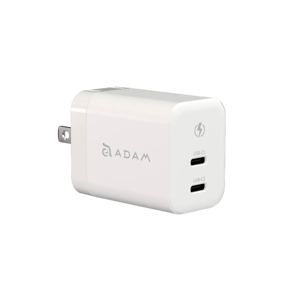 【Adam】X45C+ GaN 45W 雙孔 USB-C 迷你快速電源供應器 白色
