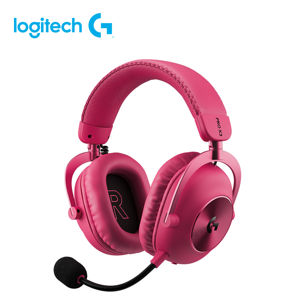 【Logitech G】PRO X3 LIGHTSPEED 無線遊戲耳麥 桃紅
