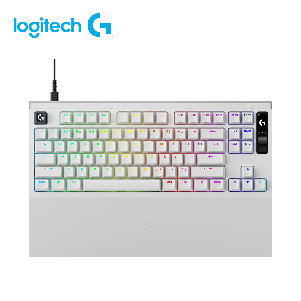【Logitech G】Pro X2 Rapid 磁性類比式鍵軸有線電競鍵盤 白色