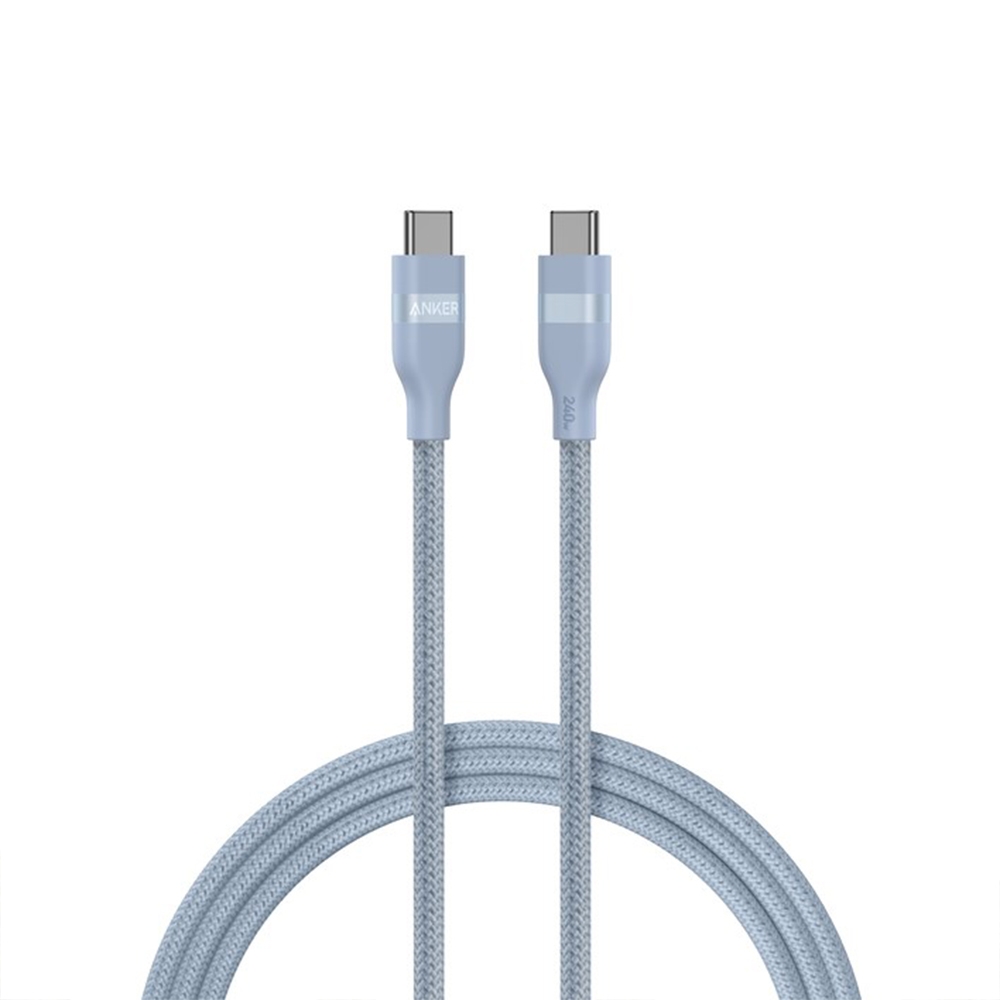【Anker】A82E2 240W Type-C 超軟充電線 0.9m｜藍色