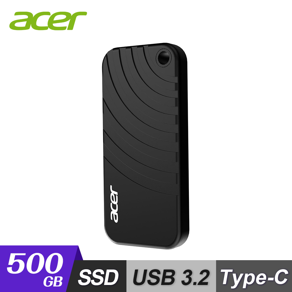 【Acer 宏碁】PA100 USB 3.2 SSD 500G 行動固態硬碟