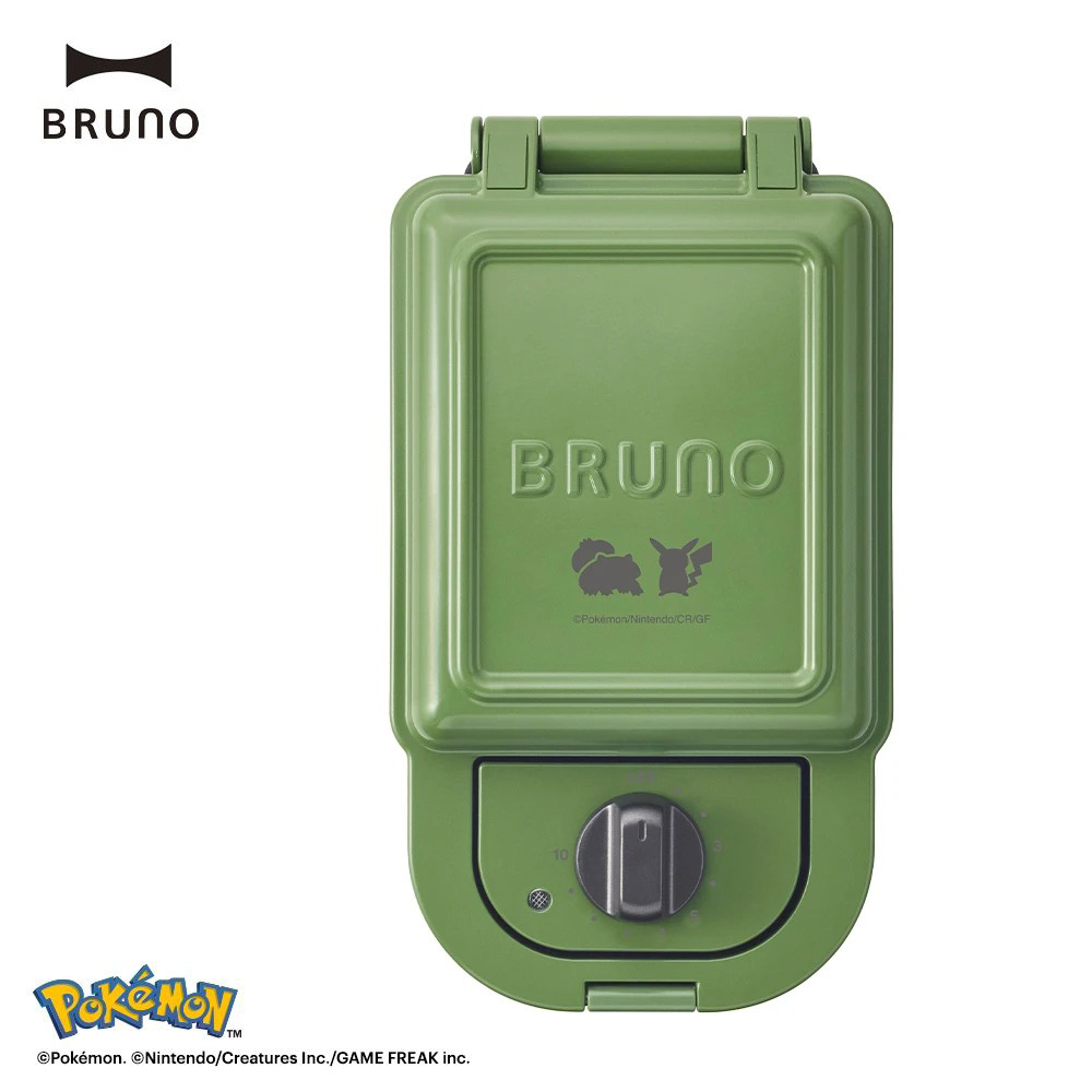 【BRUNO】寶可夢熱壓三明治機 草綠｜妙蛙種子【外箱瑕疵】