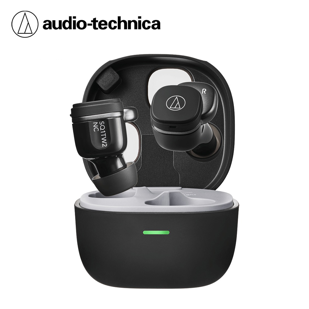 【audio-technica 鐵三角】ATH-SQ1TW2NC 降噪真無線藍牙耳機｜黑色