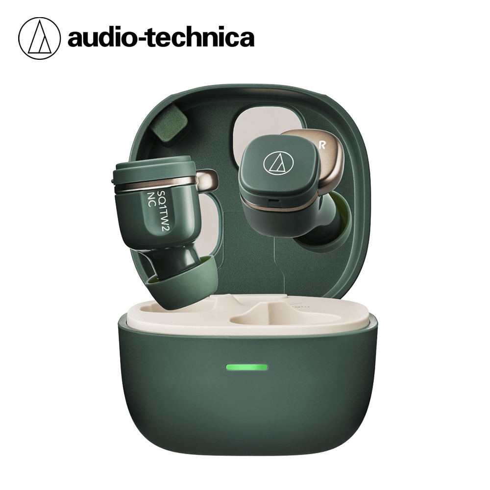 【audio-technica 鐵三角】ATH-SQ1TW2NC 降噪真無線藍牙耳機｜綠色