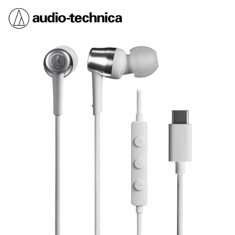 【audio-technica 鐵三角】ATH-CKD30C USB Type-C 耳道式有線耳機 白色
