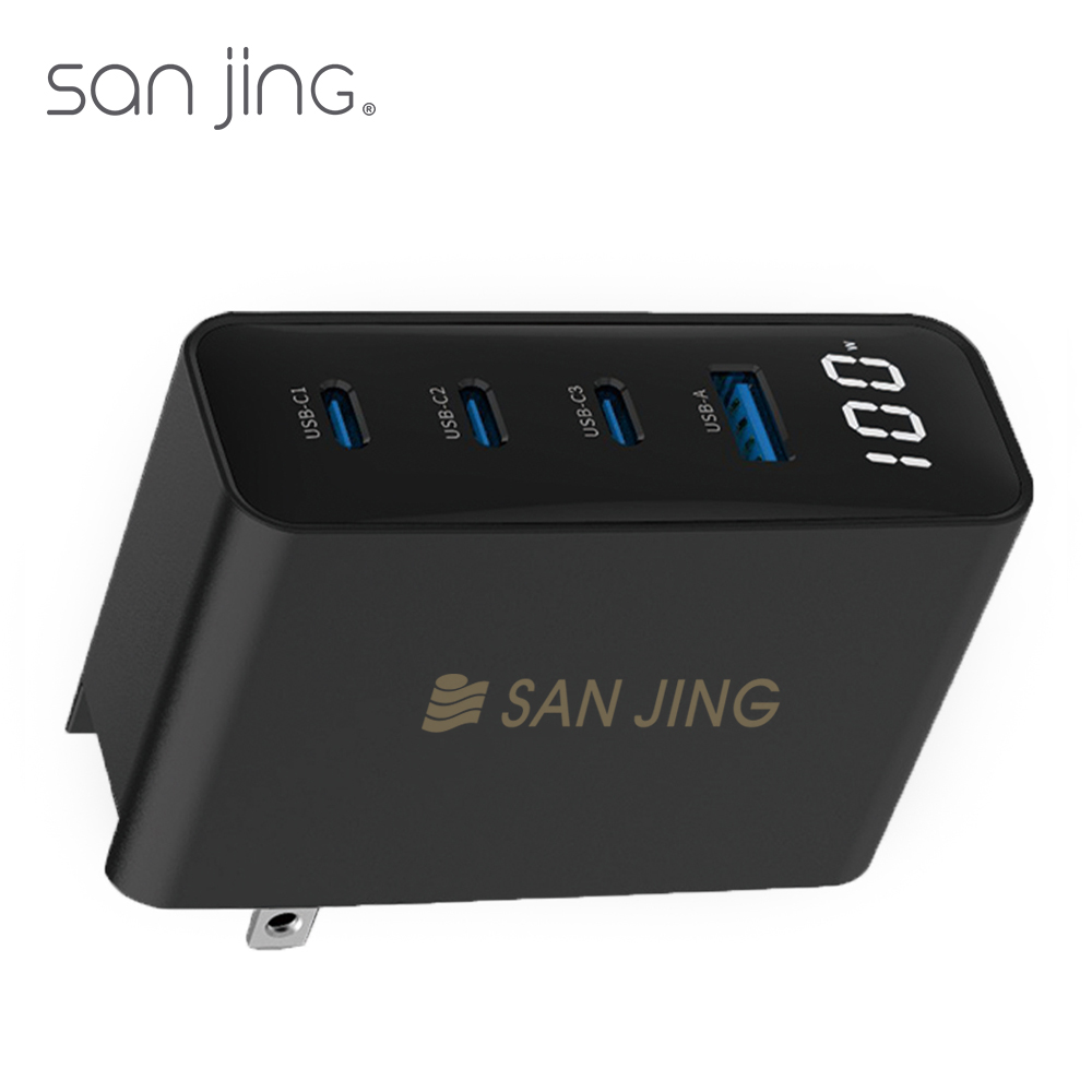 【Sanjing 三井】1A3C 100W 氮化鎵充電器 黑色