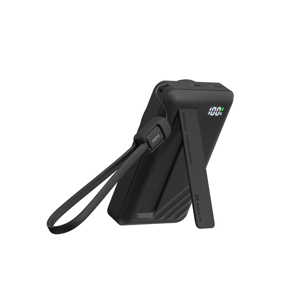 【Adam 亞果元素】VIONTA D10 Qi2 固態式支架磁吸行動電源 10000mAh 黑色