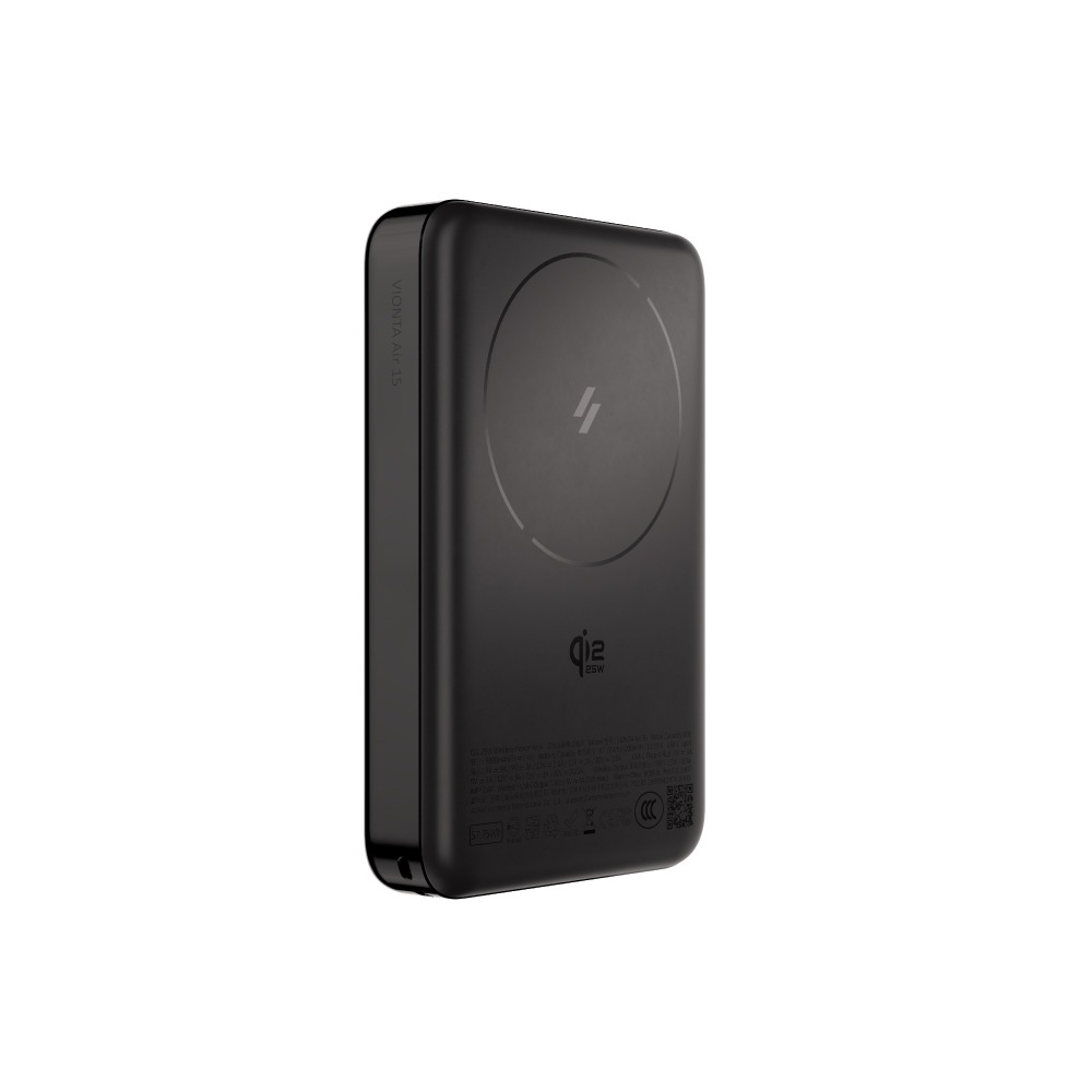 【Adam 亞果元素】VIONTA Air 5 Qi2 固態式磁吸行動電源 15000mAh 黑色