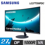 【Samsung 三星】LC27T550FDC 27型 CT55 1000R 曲面電競螢幕