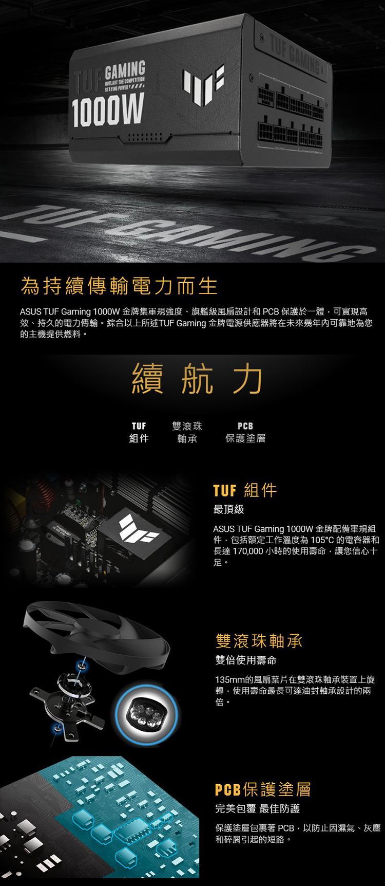 ASUS 華碩】TUF GAMING 1000W ATX3.0 金牌電源供應器- 三井3C購物網- 行動版-