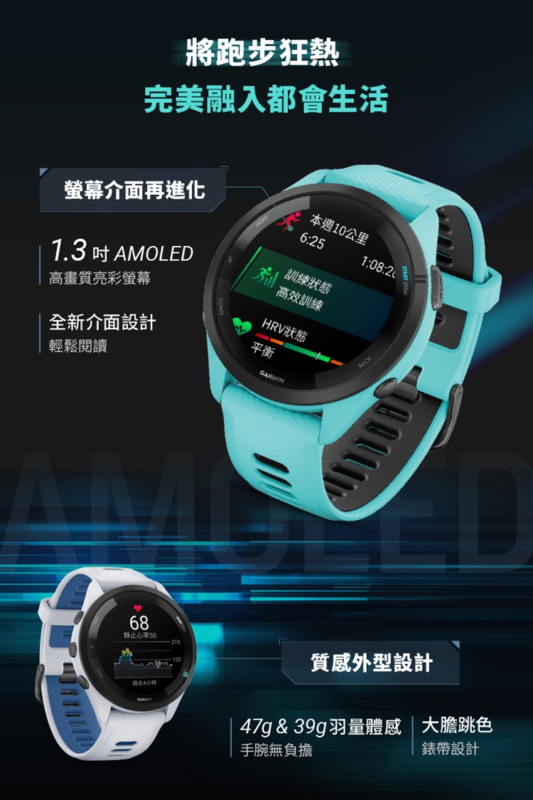 GARMIN】Forerunner 265 GPS智慧跑錶- 活力白-三井3C購物網