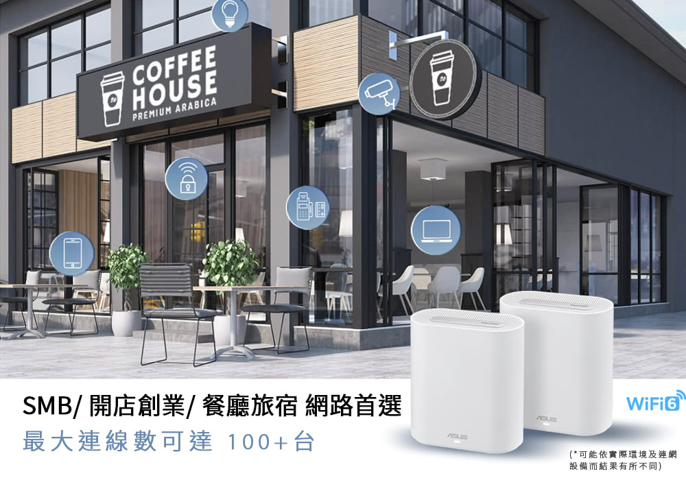 COFFEEHOUSEPREMIUM ARABICASMB/ 開店創業/餐廳旅宿 網路首選最大連線數達 100+台可 (*可能依實際環境及連網設備而結果有所不同)